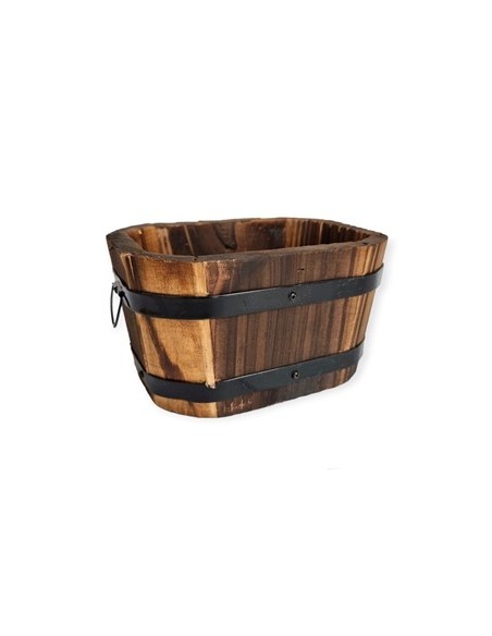 Canasto 18x10  Madera C/asa Metal Deco Pk01