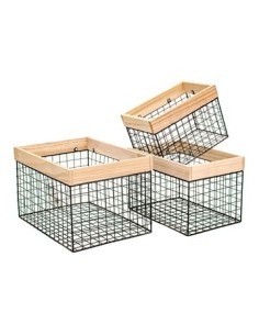 Canasto De Metal 36x26x32cm C/borde Mad. Cz005-2
Woo01