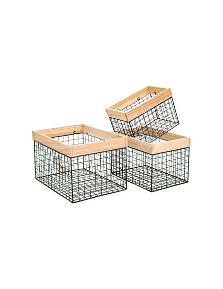 Canasto De Metal 36x26x32cm C/borde Mad. Cz005-2
Woo01