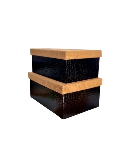 Caja 30x21cm Crocco C/tapa Arpillera Ca6172 Pk01