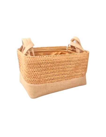 Canasto 33x24cm Rect. C/asa  Hilo Arroz Beige Ca5316 Pk01