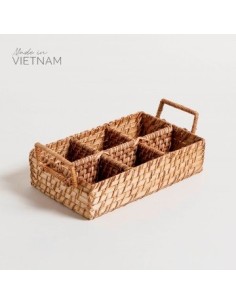 Organizador Rect. 27cm Mimbre Negro/natural C/6 Div. Asa 0503183-0503151 Mish02