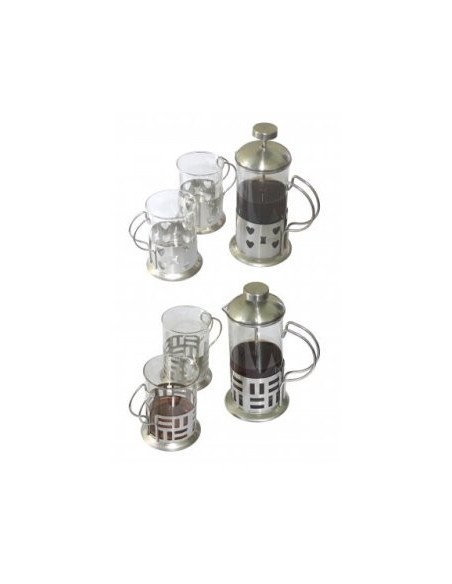 Set Cafetera 350ml + 2 Jarros Vidrio Acero  Hs787 4266924 3703915 Bar02 57911334 Cr02 (b12)  (m) (p)