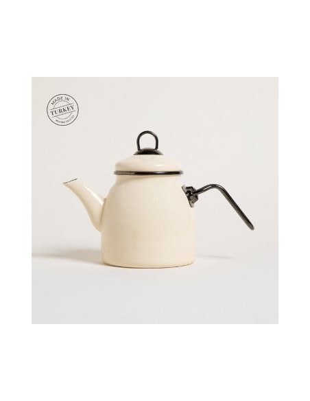 Pava 1300ml Enlozada Col. Crema C/manija Negra 0137026 Mish02