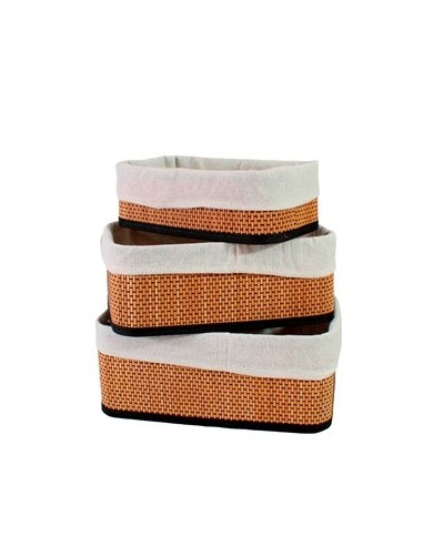 Set X3 Canastas De Bambu Rect Int Forrado 1050761 Wal02