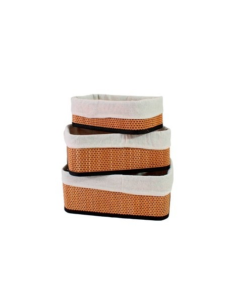 Set X3 Canastas De Bambu Rect Int Forrado 1050761 Wal02