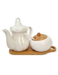 Set Azucarera + Lechera Ceramica C/tapa Bamboo 302196 302208 Pcu01