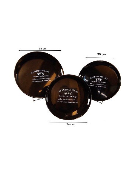 Bandeja 30cm Redonda Estampada Bco/negro In220002/in230023 Ori02