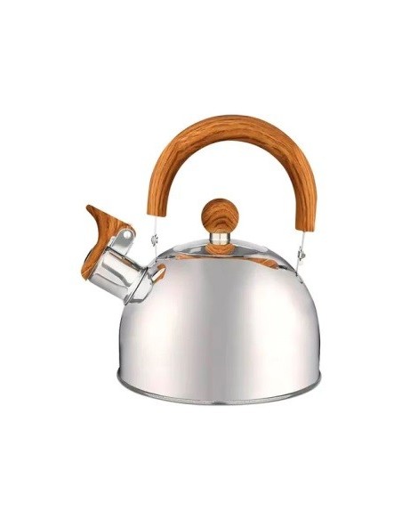 Pava Acero 1.5lts Silbadora Mango Simil Madera Kt146c Hud01 (m)