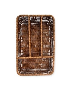 Cubiertero 4 Div. 30x20x5 Trenza Marron 046ba8497 Dol01