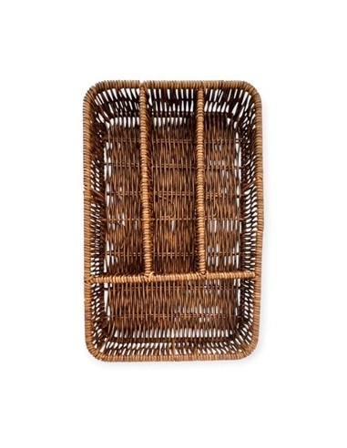 Cubiertero 4 Div. 30x20x5 Trenza Marron 046ba8497 Dol01