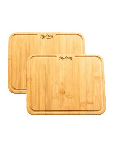 Plato X 2 Para Asado 21x26cm Madera Bamboo Bp01 Hud01