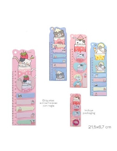 Notas Autoadhesivas + Regla 15cm C/ Diseno Trendy 15431/15432 Tar02
