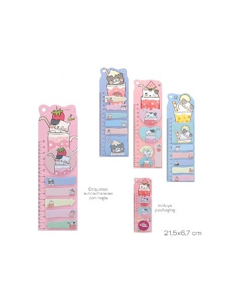 Notas Autoadhesivas + Regla 15cm C/ Diseno Trendy 15431/15432 Tar02