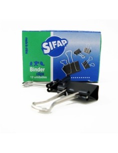 Aprietapapel 19mm X12 Negro Caja Sifap 2200112112 (b12)