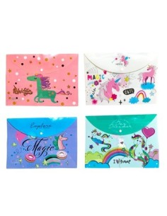 Sobre C/boton Oficio/a4 Pvc Unicornio-auto-fantasia 26983-26986-24680-24681-24683 23142 25438 25383 Col01