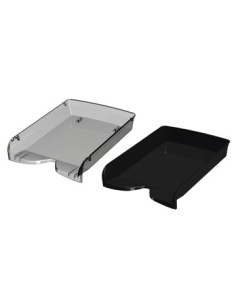 Bandeja Papelera Apilable X1 Negro/cristal Pizzini 801ng/801cr Pz01