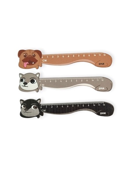 Regla 12cm Madera Fantasia Dona/perro 26688/26689 Col01