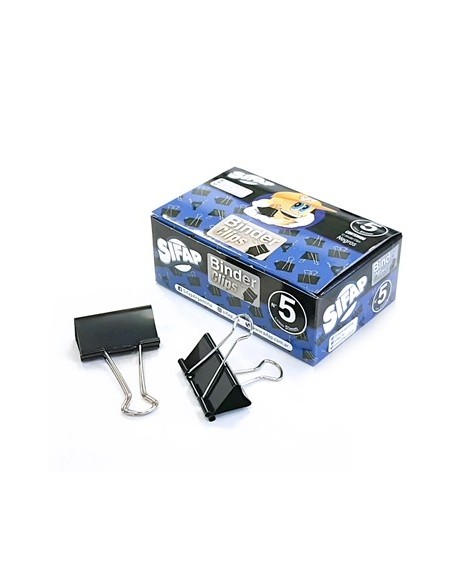 Aprietapapel 50mm X12 Negro Caja Sifap 2200142112 (b36)