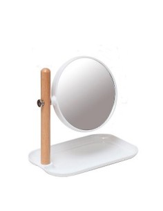 Espejo Red. Doble Faz C/base Plast. Y Soporte Madera Ep17214 Vgo01