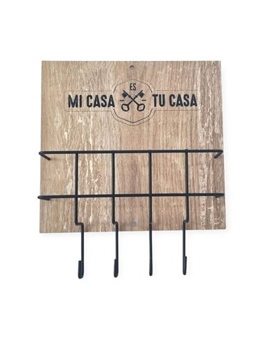 Porta Llaves X4 C/porta Papeles Madera R-01 Sir01