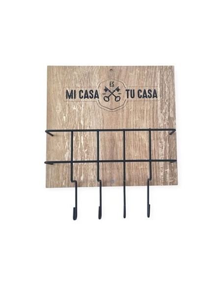 Porta Llaves X4 C/porta Papeles Madera R-01 Sir01