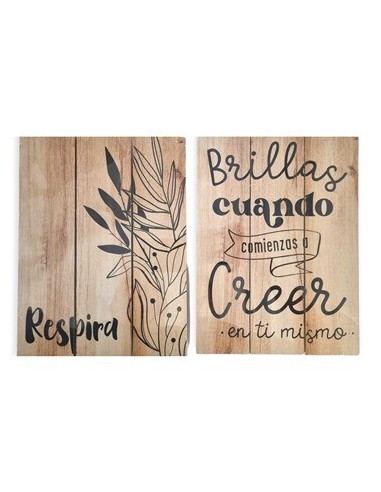 Cuadro 20x25 Wall Art Natural C/frases 8850/8855 Decozu (m)