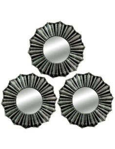 Espejo X3 25x25cm C/marco Plast Acanalado Patinado/vintage Ep00307/ep4996 Vgo01