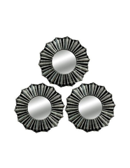 Espejo X3 25x25cm C/marco Plast Acanalado Patinado/vintage Ep00307/ep4996 Vgo01