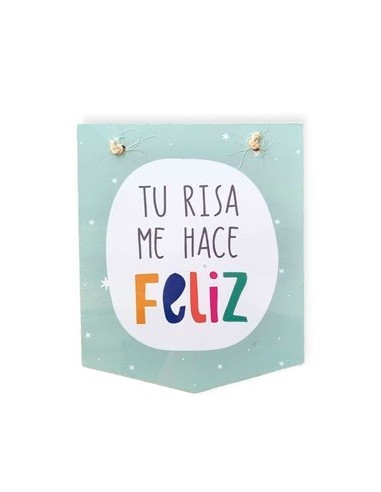Banderin 24x20cm Madera C/frases 7280 Decozu