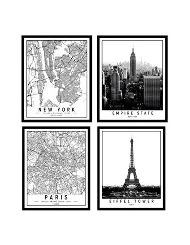 Cuadro 40x50cm M/negro Ciudades Animales Moldura 03 184  118 416 Tn02 (m)