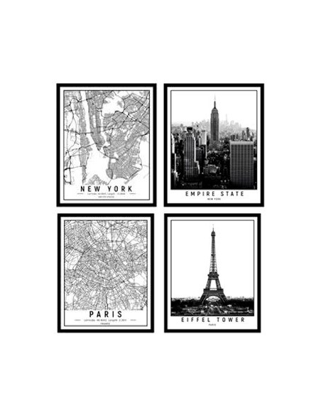 Cuadro 40x50cm M/negro Ciudades Animales Moldura 03 184  118 416 Tn02 (m)