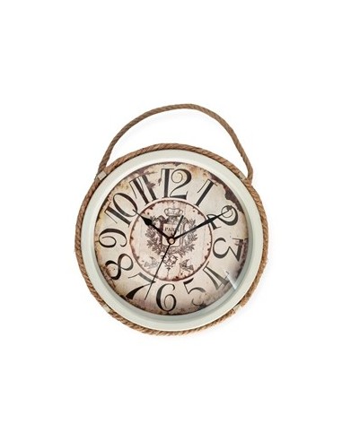 Reloj Pared 30cm Metal Vintage C/soga 6189r Rod02