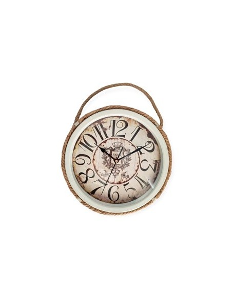 Reloj Pared 30cm Metal Vintage C/soga 6189r Rod02