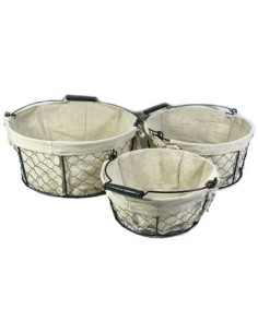 Canasta 30x16cm Red Alambre C/tela Ra2248-3  Rey03