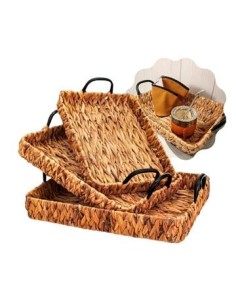 Bandeja 30x20cm Rectangular C/manija Metal Jacinto 23244 Col01