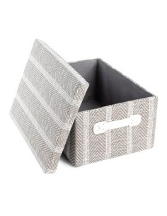 Caja Plegable 32x23x15cm Forrada En Tela C/tapa Rennes Top Woo01