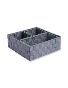 Canasto 28x14 Rect. Rafia Gris B5033 Dec01