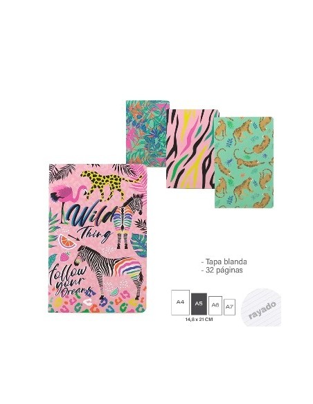 Cuaderno Fantasia Trendy 14x21cm 15043 15042-15040-15044 15442 15441 15132 Tar02 (b24)