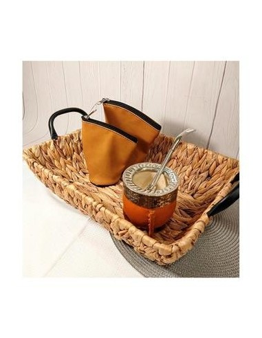 Bandeja 35x25cm Rectangular C/manija Metal Jacinto 23244 Col01