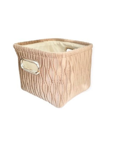 Canasto 29x20 Tela Plush Cuadrado C/manija Ca5314 Pk01