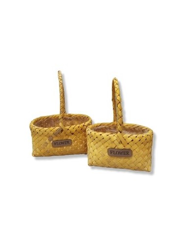 Canasta 23 Cm C/manija Mad. Bambu 300608 Pcu01