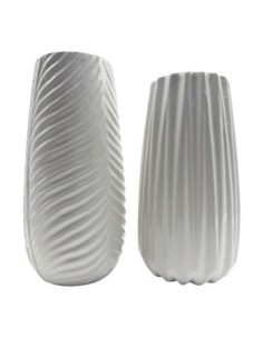 Florero Ceramica 19 Cm Acanalado Mr1739 Mr1741 Cds