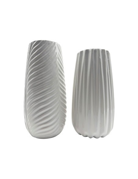 Florero Ceramica 19 Cm Acanalado Mr1739 Mr1741 Cds