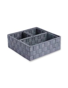 Canasto 14x14 Cuad. Rafia Gris B5033ch Dec01