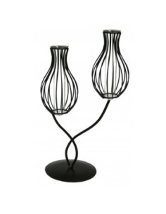 Florero X2 Tubitos Vidrio C/soporte Metal F/bombe 4337878 Bar02