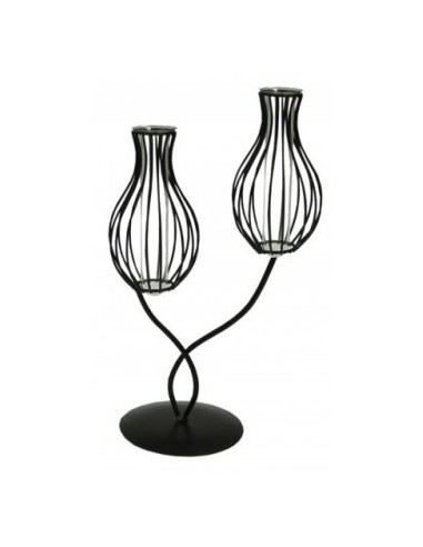 Florero X2 Tubitos Vidrio C/soporte Metal F/bombe 4337878 Bar02