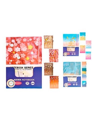 Cuaderno A4 80hj T/dura Raya Rose Florcitas Degrade Frases 26950 26951 26953 26955 Col01