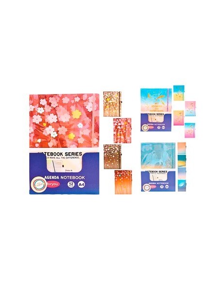 Cuaderno A4 80hj T/dura Raya Rose Florcitas Degrade Frases 26950 26951 26953 26955 Col01