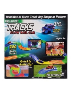 Pista Encastrable 220pzas C/auto Glow 6077-z11 Jte01